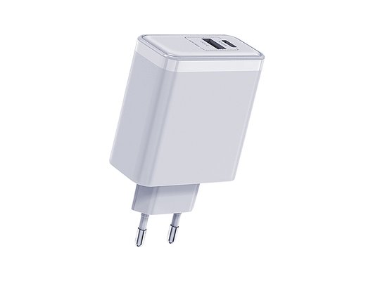 Зарядное устройство Qumo Energy PD65W Type-C PD+USB-A QC3.0, цвет белый