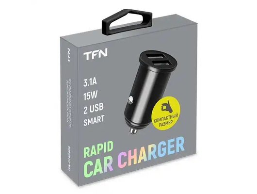 Зарядное устройство TFN АЗУ2 RAPID 3.1A б/кабеля black TFN-CCRPD06