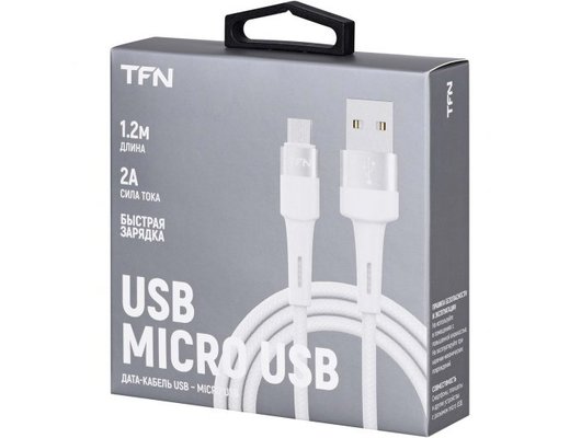 Кабель TFN microUSB Envy 1.2m нейлон wh TFN-C-ENV-MIC1MWH