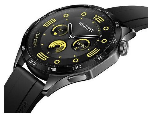 Смарт часы HUAWEI WATCH GT 4 BLACK FLUOROELASTOMER STRAP (PHOINIX-B19F)