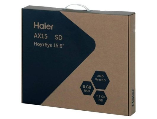 Ноутбук Haier AX1550SD/Ryzen 5 5500U/8Gb/ 512 Gb/15.6 FHD IPS/DOS серый