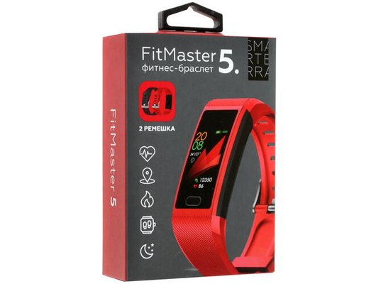 Фитнес-браслет Smarterra FitMaster 5 Красный +Черный ремешок /SMFT-05RBL/