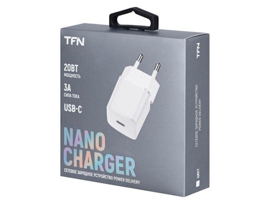 Зарядное устройство TFN СЗУ nano TypeC PD 20W б/кабеля white TFN-WCRPD09