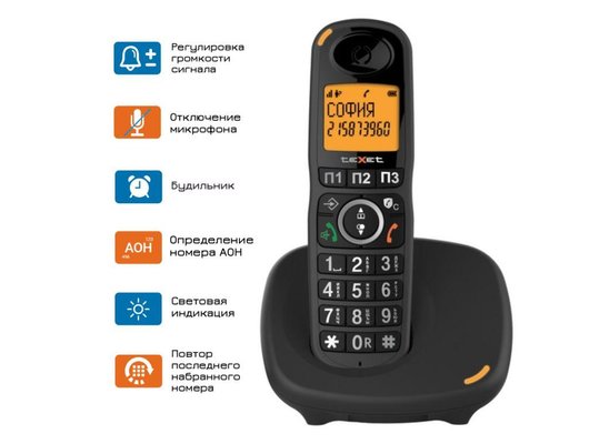Радиотелефон TeXet TX-D8905A черный