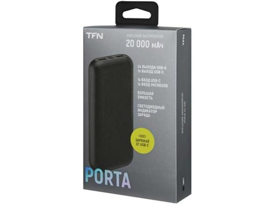 Внешний аккумулятор TFN 20000mAh Porta 20 black TFN-PB-248-BK