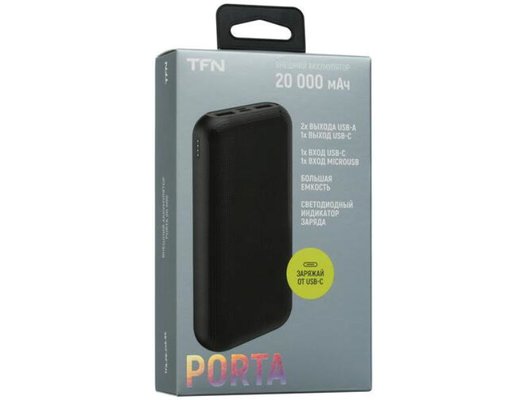 Внешний аккумулятор TFN 20000mAh Porta 20 black TFN-PB-248-BK