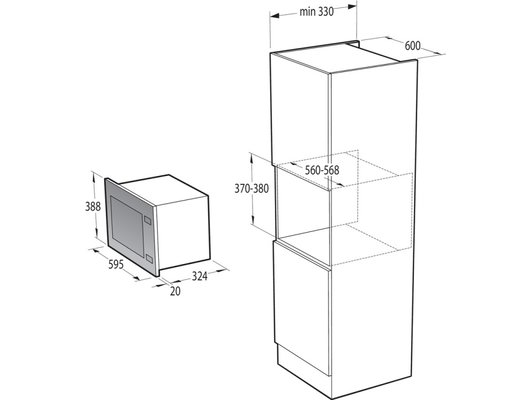 Встраиваемая микроволновая печь GORENJE BMX201AG1BG
