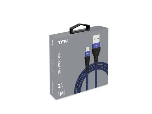 Кабель TFN microUSB forza 1.0m blue-bk CFZMICUSB1MBL