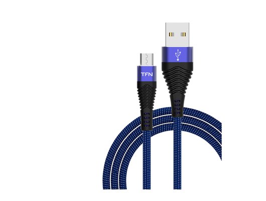 Кабель TFN microUSB forza 1.0m blue-bk CFZMICUSB1MBL