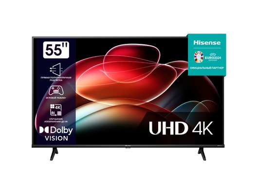 4K (Ultra HD) Smart телевизор HISENSE 55A6K (ИМП) - купить в  интернет-магазине . Цены, отзывы, характеристики и доставка в  Челябин