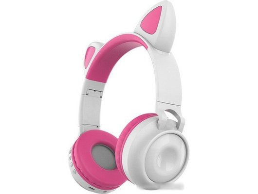 Наушники накладные QUMO PARTY CAT ВТ 0025 БЕЛО-РОЗОВЫЙ
