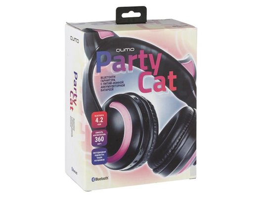 Наушники накладные QUMO PARTY CAT ВТ 0024 ЧЕРНЫЙ