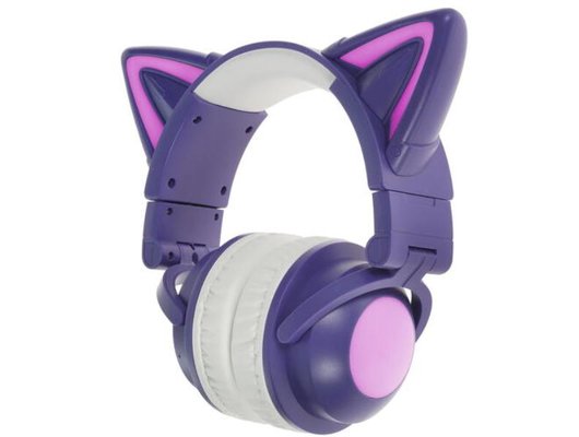 Наушники накладные QUMO PARTY CAT MINI ВТ 0050 ФИОЛЕТОВО-ГОЛУБЫЕ