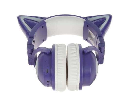 Наушники накладные QUMO PARTY CAT MINI ВТ 0050 ФИОЛЕТОВО-ГОЛУБЫЕ