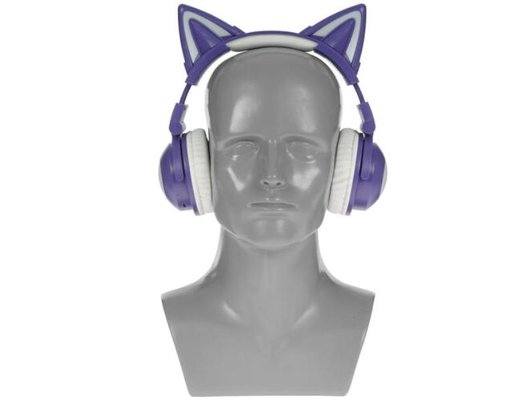 Наушники накладные QUMO PARTY CAT MINI ВТ 0050 ФИОЛЕТОВО-ГОЛУБЫЕ