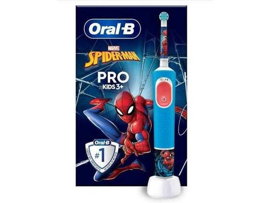 Зубная щетка электрическая для детей ORAL-B Vitality Pro D103 Kids Spiderman (Голубой)