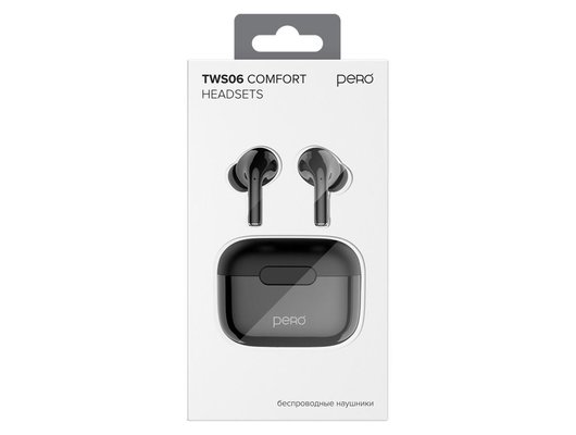 Гарнитуры TWS стерео PERO TWS06 COMFORT BLACK