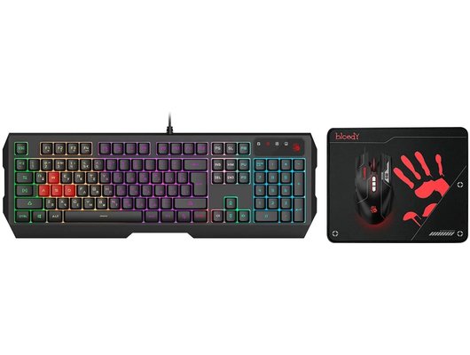 Клавиатура+мышь A4Tech Bloody B1700 черный (B1700 (B140N + ES7 + BP-50M))