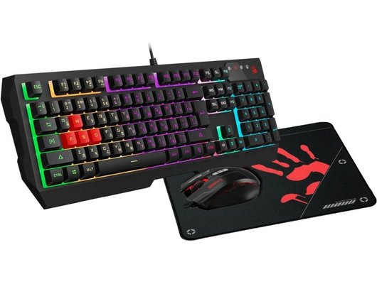Клавиатура+мышь A4Tech Bloody B1700 черный (B1700 (B140N + ES7 + BP-50M))