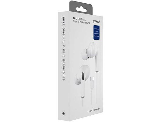 Гарнитуры проводные PERO EP12 TYPE-C CONNECTOR БЕЛАЯ