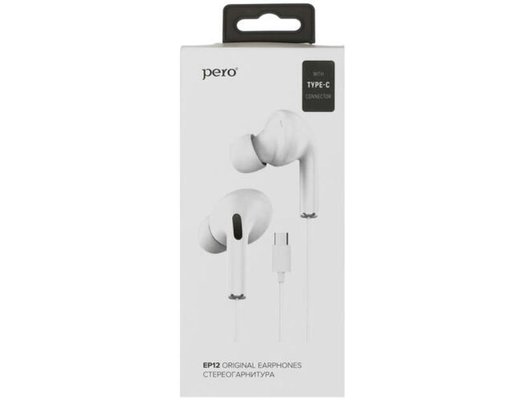 Гарнитуры проводные PERO EP12 TYPE-C CONNECTOR БЕЛАЯ