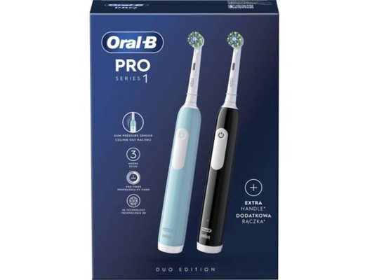 Зубная щетка электрическая ORAL-B Pro 1 (500) Duo/D305.523.3H черная/бирюзовая