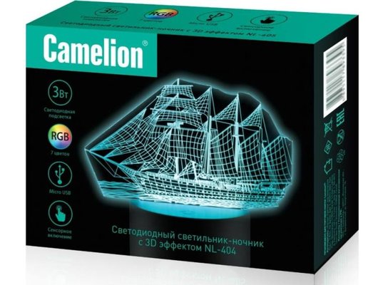 Декоративный светильник Camelion NL-404 Фрегат 3Вт/RGB/USB