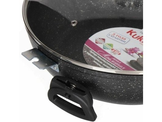 Сотейник KUKMARA смт308а с крышкой (темный мрамор)