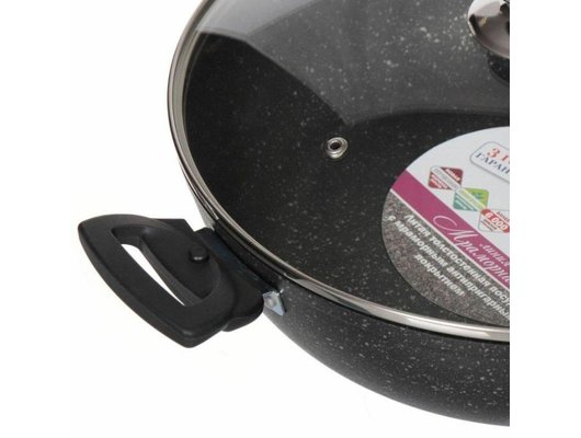 Сотейник KUKMARA смт308а с крышкой (темный мрамор)