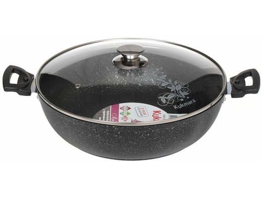 Сотейник KUKMARA смт308а с крышкой (темный мрамор)