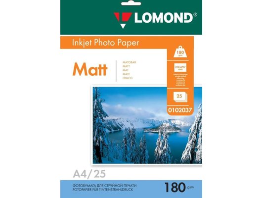 Фотобумага LOMOND 0102037 Матовая односторонняя A4. 180г/м2. 25л
