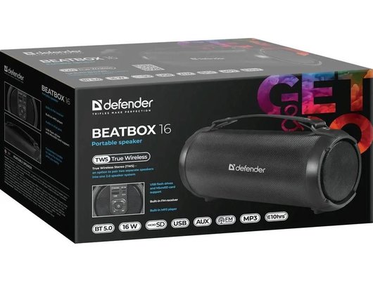 Портативная акустика DEFENDER Beatbox 16
