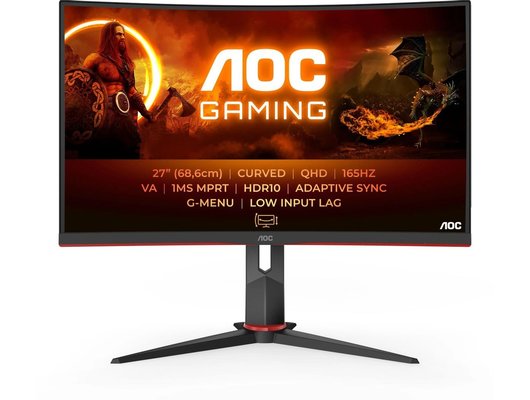 Монитор игровой AOC CQ27G2S черно-красный