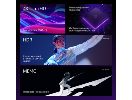 4K (Ultra HD) Smart телевизор ЯНДЕКС ТВ СТАНЦИЯ 50" (YNDX-00092)