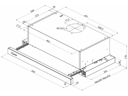 Вытяжка CANDY CBT60RWG-07