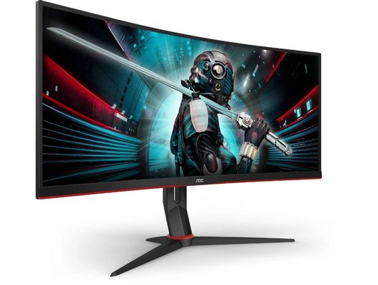 Монитор игровой AOC CU34G2X черно-красный