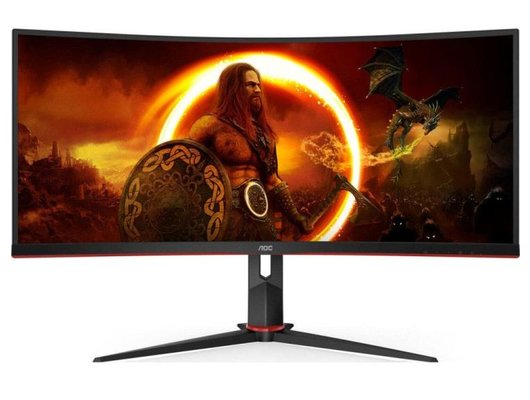 Монитор игровой AOC CU34G2X черно-красный