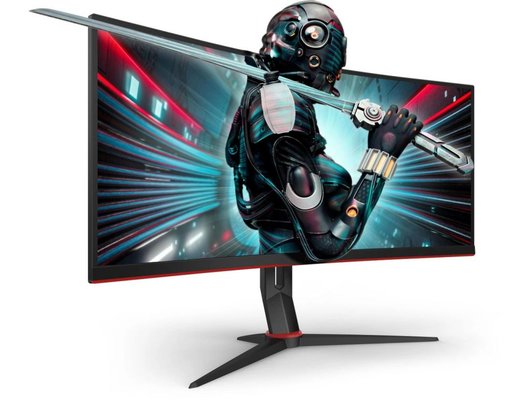 Монитор игровой AOC CU34G2X черно-красный
