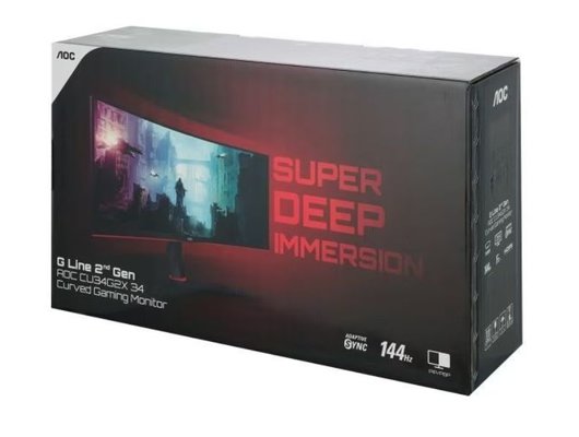 Монитор игровой AOC CU34G2X черно-красный