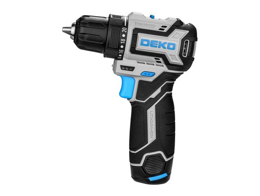 Дрель-шуруповерт DEKO Loner 12V PRO (АКБ 2x3.0Ач кейс) (085-1011)