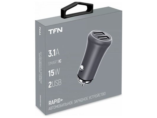 Зарядное устройство TFN АЗУ2 RAPID 3.1A б/кабеля grey TFN-CCRPD02