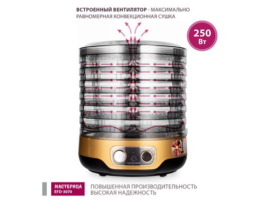 Сушилка МАСТЕРИЦА EFD 3070 черно-золотистый