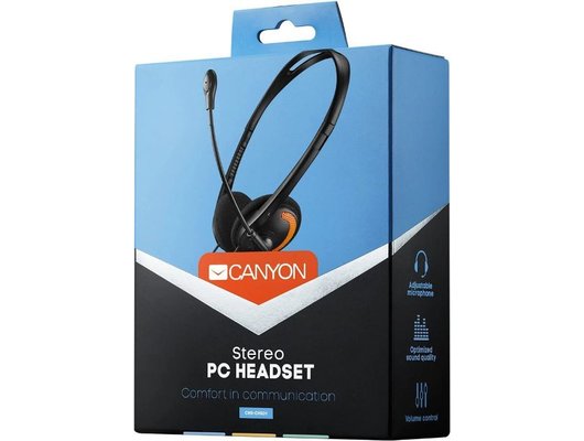 Наушники с микрофоном проводные CANYON CNS-CHS01BO (Быт)