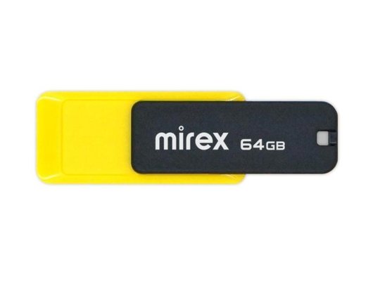 USB Флеш Mirex City 64GB, USB 2.0, Желтый (Быт)