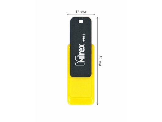 USB Флеш Mirex City 64GB, USB 2.0, Желтый (Быт)