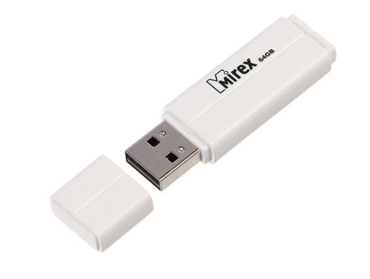 USB Флеш Mirex Line 64GB, USB 2.0, Белый (Быт)