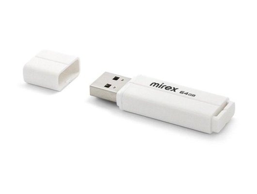 USB Флеш Mirex Line 64GB, USB 2.0, Белый (Быт)