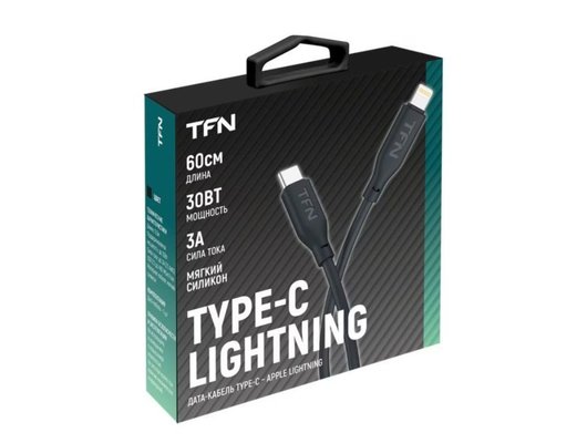 Кабель TFN 8pin-TypeC silicone 0.6m bk TFN-C-SIL-CL06M-BK