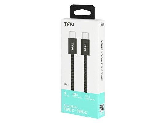Кабель TFN TypeC-TypeC 60W 1.2m black TFN-C-IP-CC12M-BK