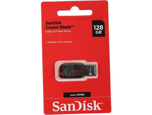 USB Флеш SanDisk 128GB, CZ50 Cruzer Blade, USB 2.0 (Быт)